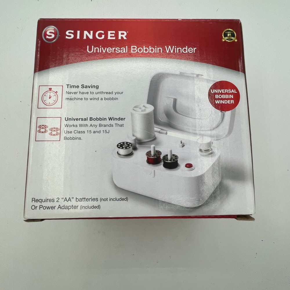 Singer Universal Bobbin Winder Portable for Class 15 and 15J Bobbins White